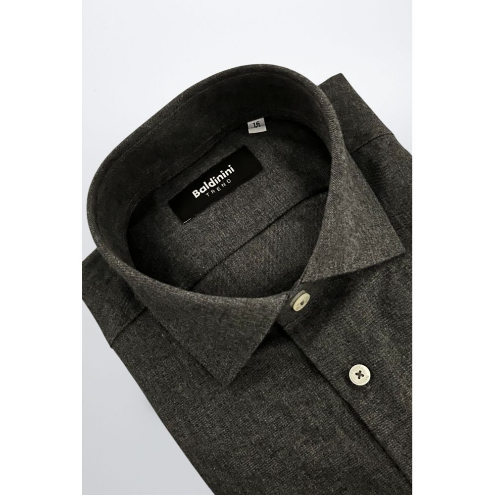 Baldinini Trend Gray Cotton Men Men's Shirt