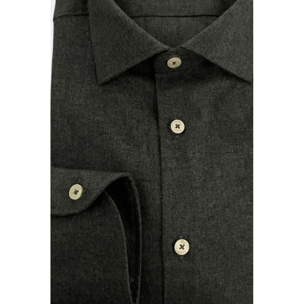 Baldinini Trend Gray Cotton Men Men's Shirt