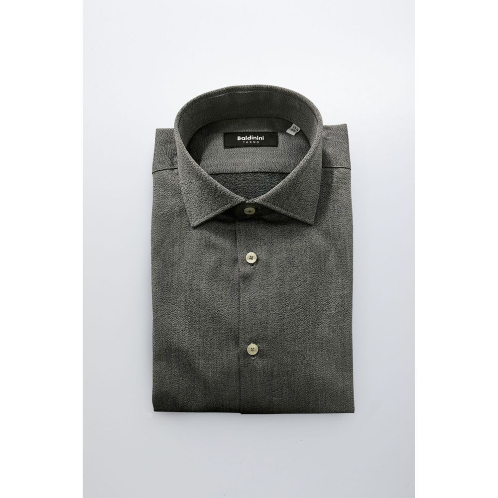 Baldinini Trend Gray Cotton Men Men's Shirt