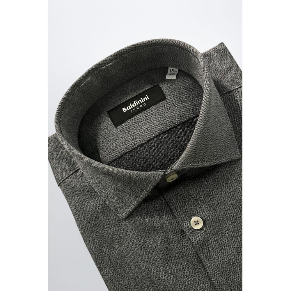 Baldinini Trend Gray Cotton Men Men's Shirt