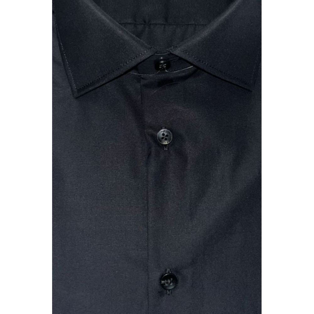 Baldinini Trend Black Cotton Men Men's Shirt