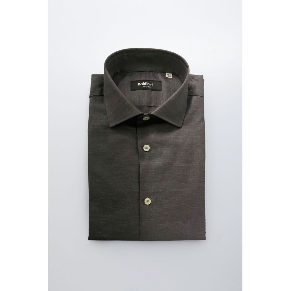 Baldinini Trend Gray Cotton Men Men's Shirt