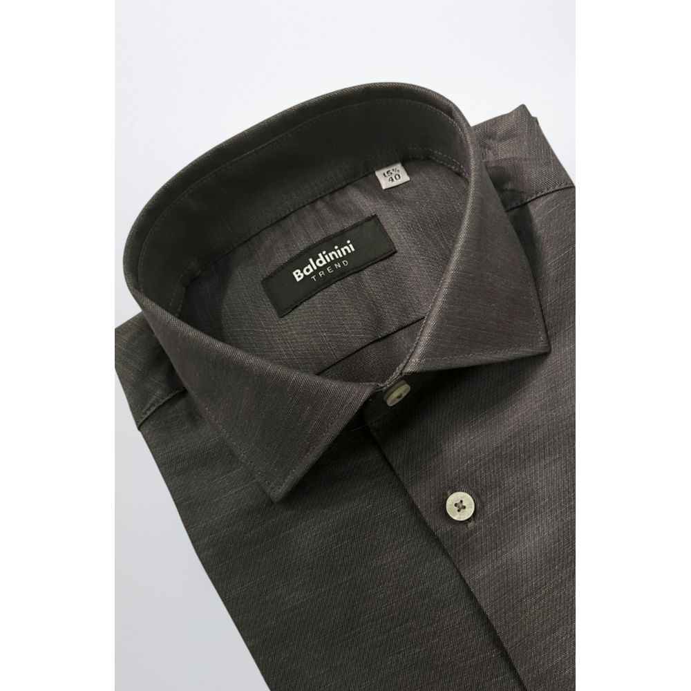 Baldinini Trend Gray Cotton Men Men's Shirt