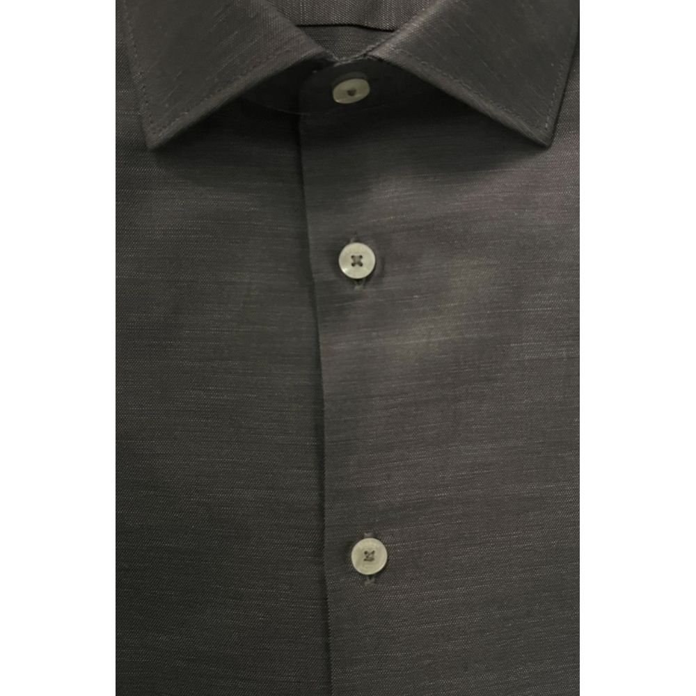 Baldinini Trend Gray Cotton Men Men's Shirt
