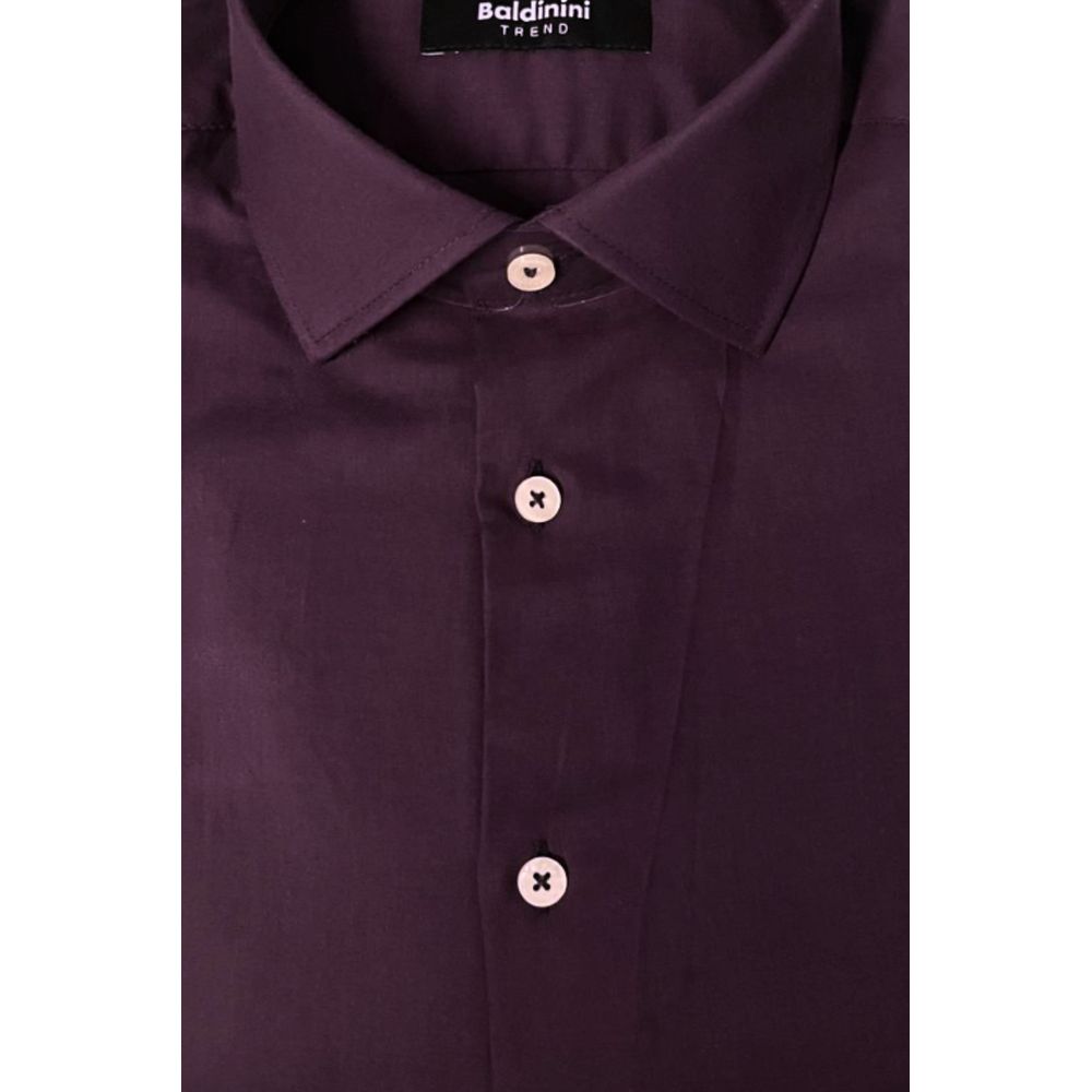 Baldinini Trend Purple Cotton Men Men's Shirt