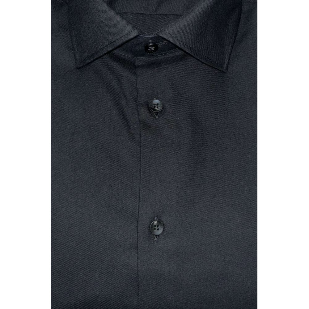 Baldinini Trend Black Cotton Men Men's Shirt