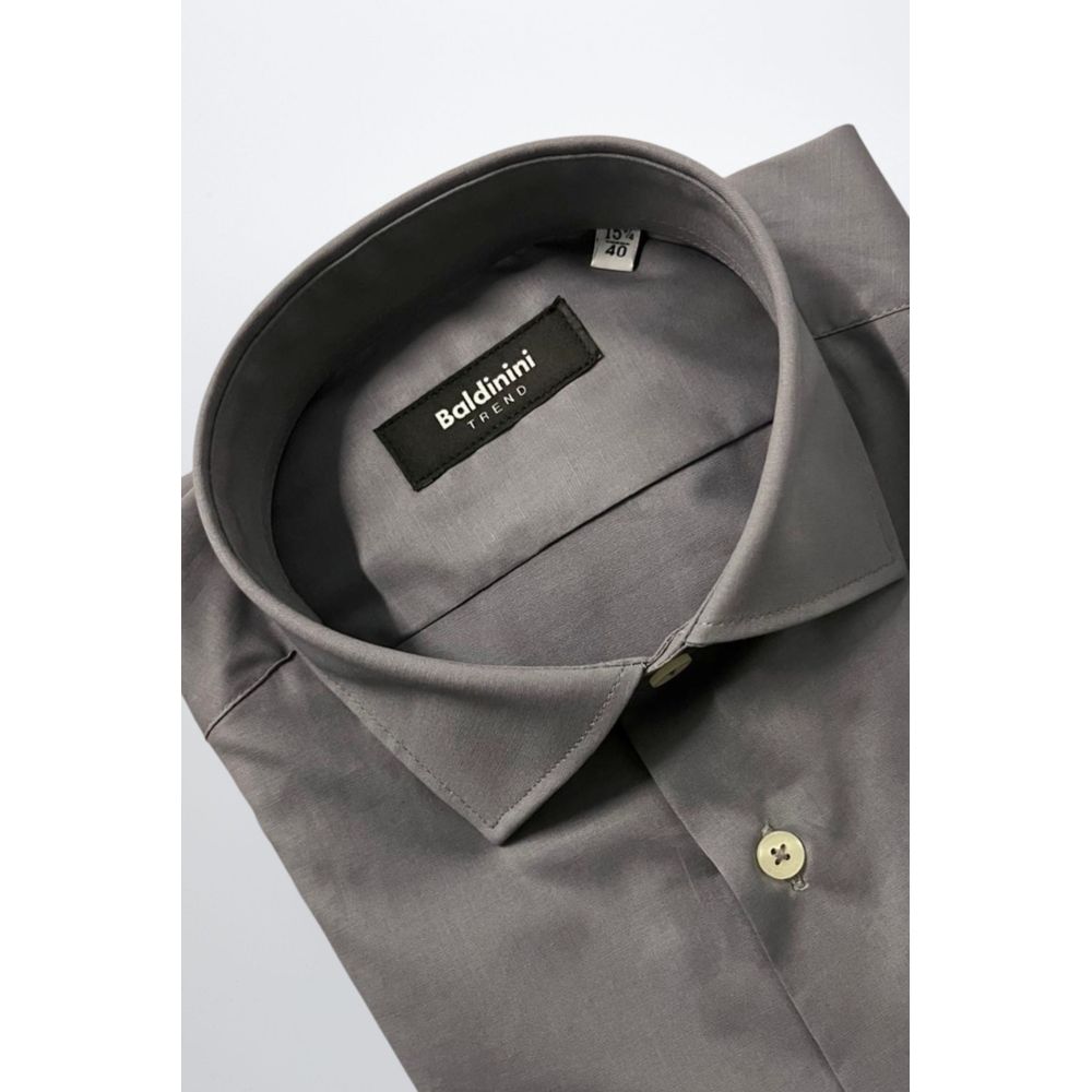 Baldinini Trend Gray Cotton Men Men's Shirt