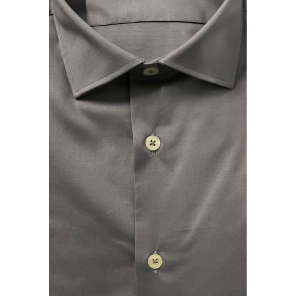 Baldinini Trend Gray Cotton Men Men's Shirt