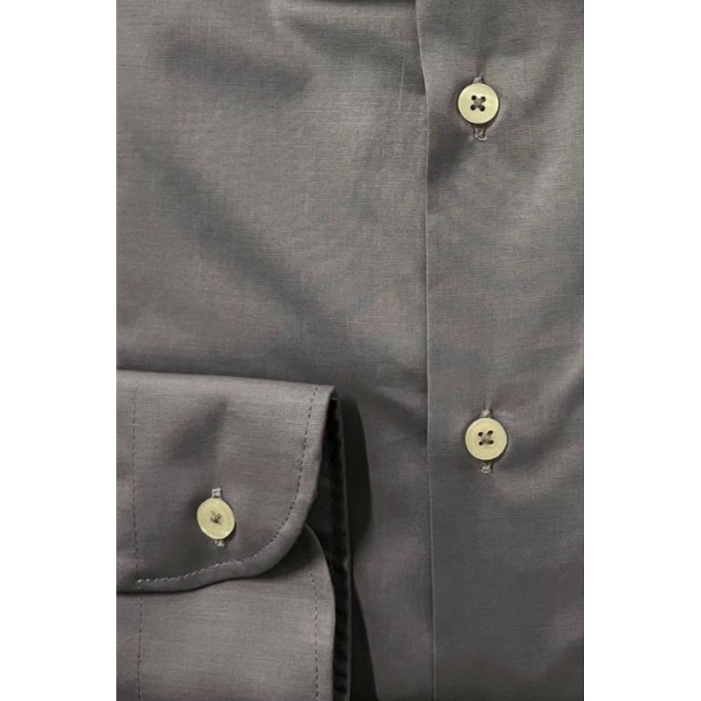Baldinini Trend Gray Cotton Men Men's Shirt
