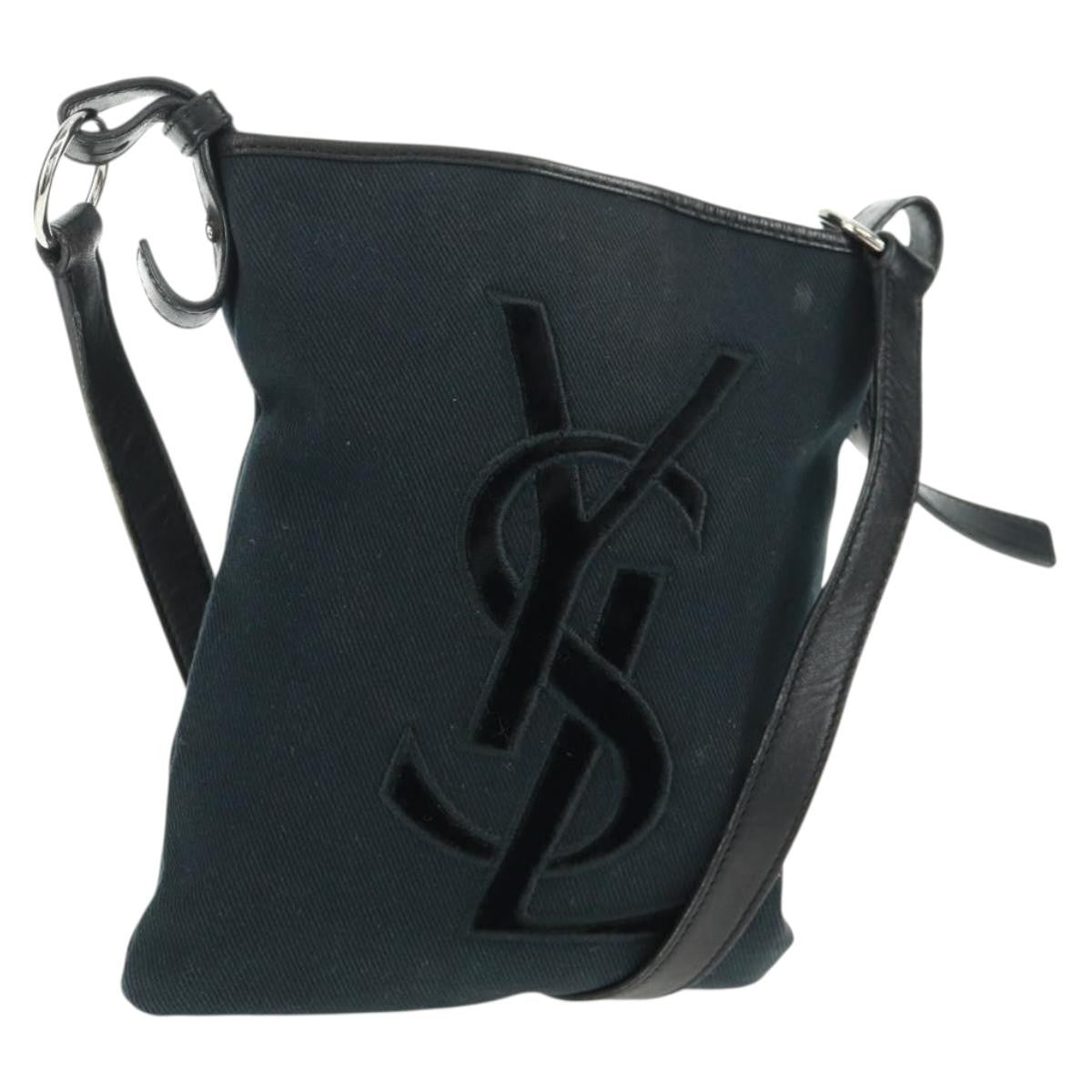 Saint Laurent Vintage Canvas Black Canvas Handbag (Pre-Owned)