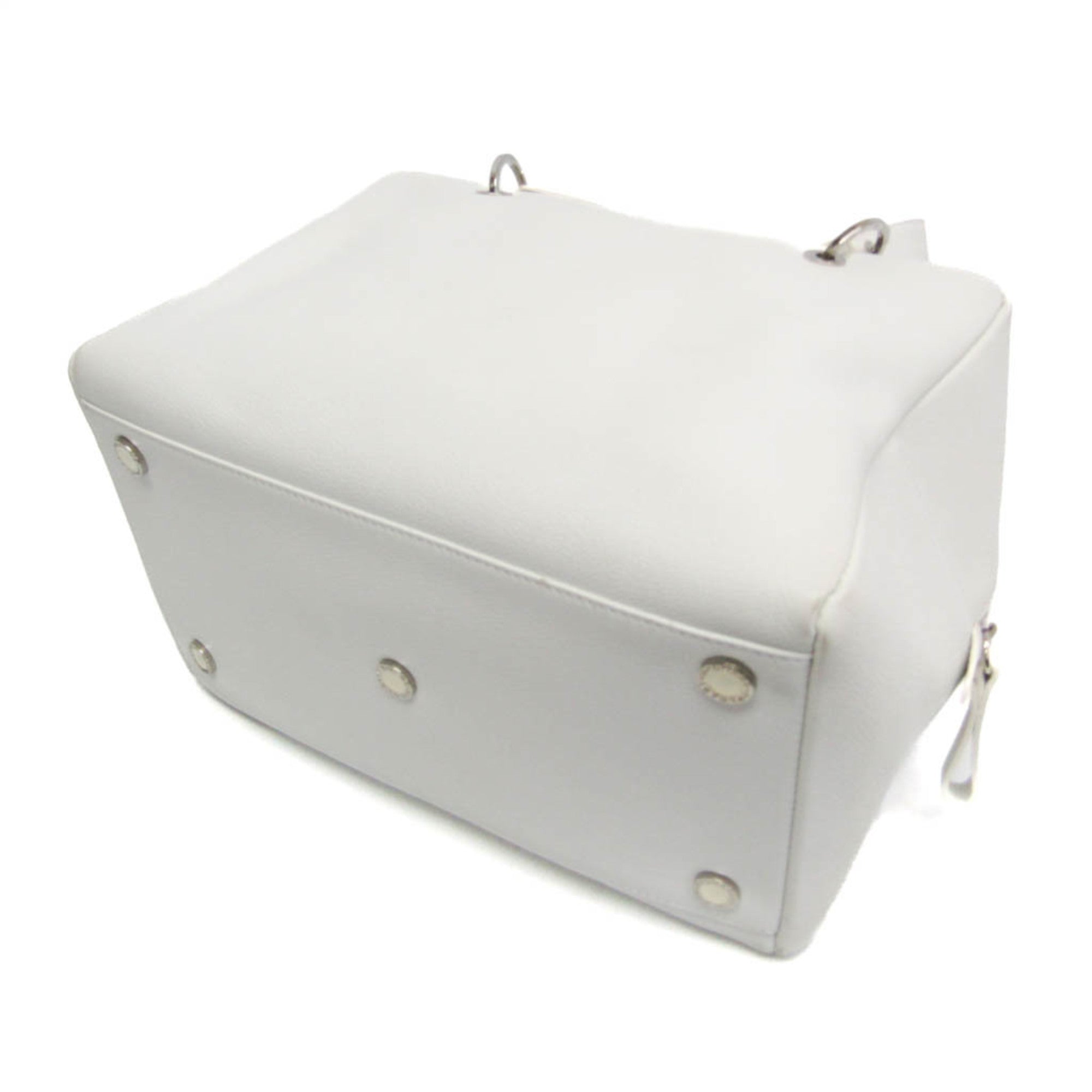 Bvlgari Vintage Leather White Leather Handbag (Pre-Owned)
