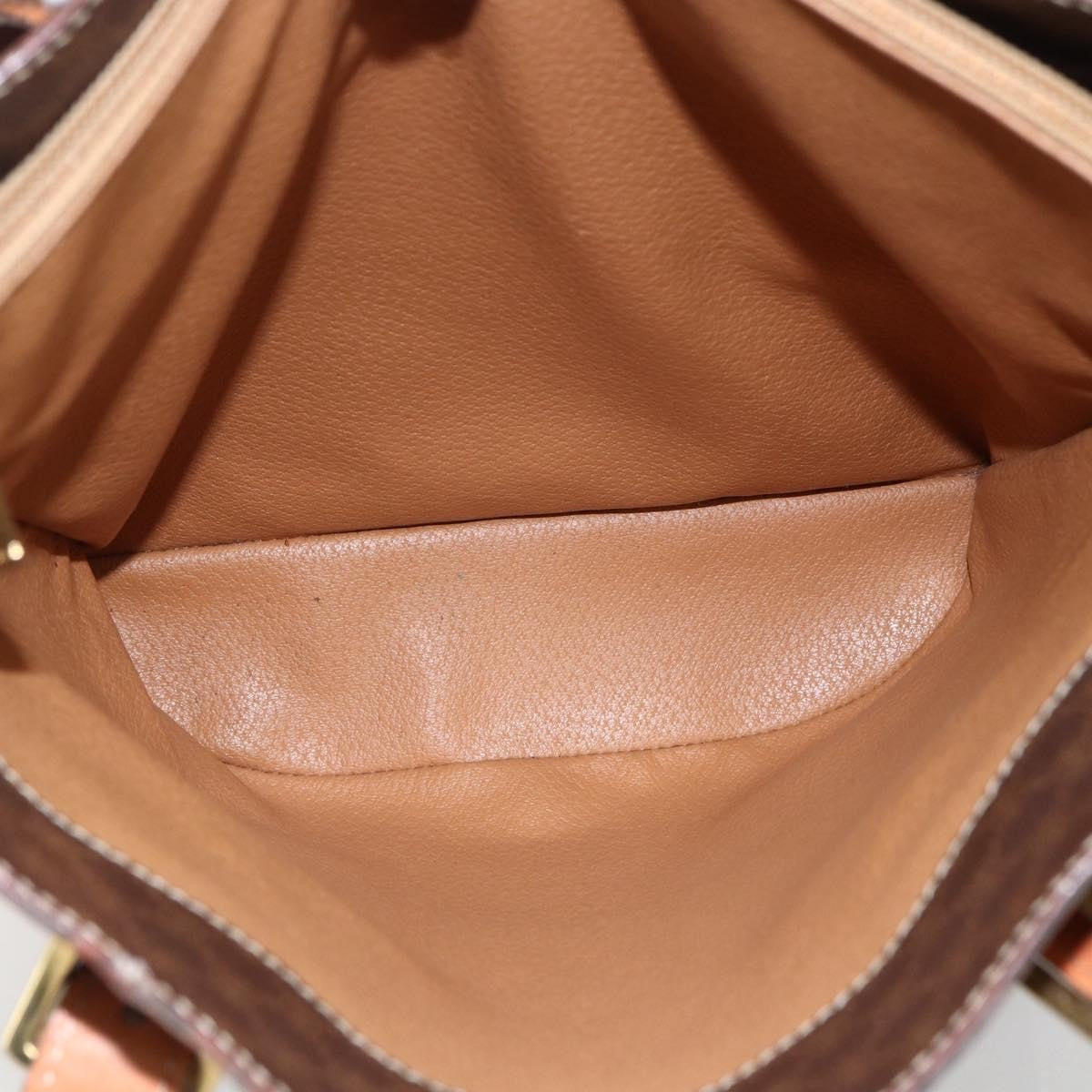 Celine Vintage Macadam Shopper Coated Canvas Brown Canvas Tote Bag Bag (Pre-Owned)