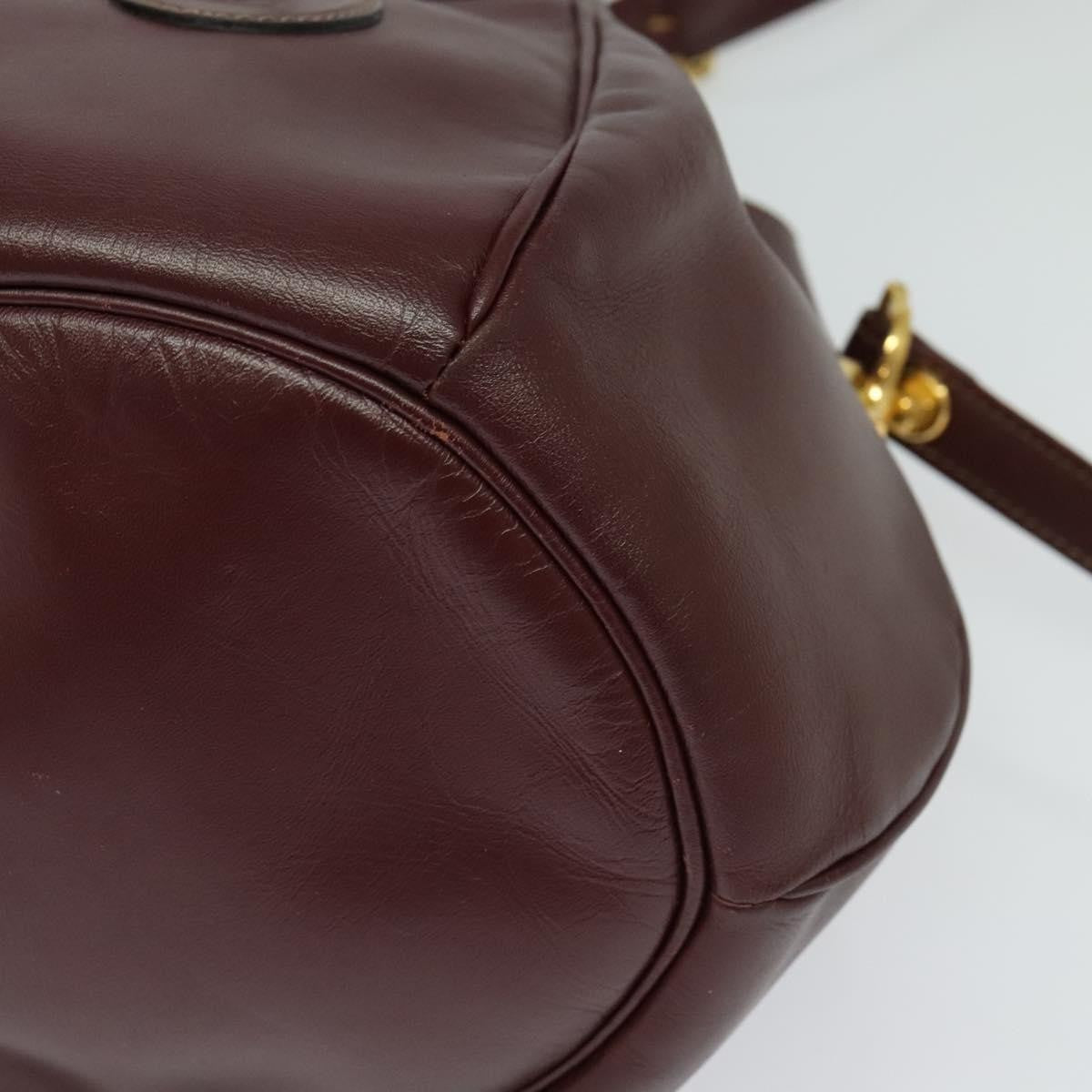 Cartier Must De Cartier Leather Burgundy Leather Shoulder Bag Bag (Pre-Owned)