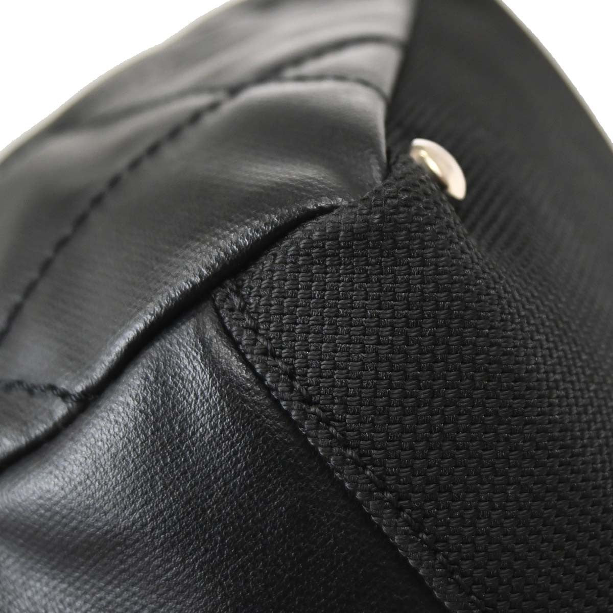 Chanel Biarritz Tote Quilted Coated Canvas Black Canvas Tote Bag Bag (Pre-Owned)