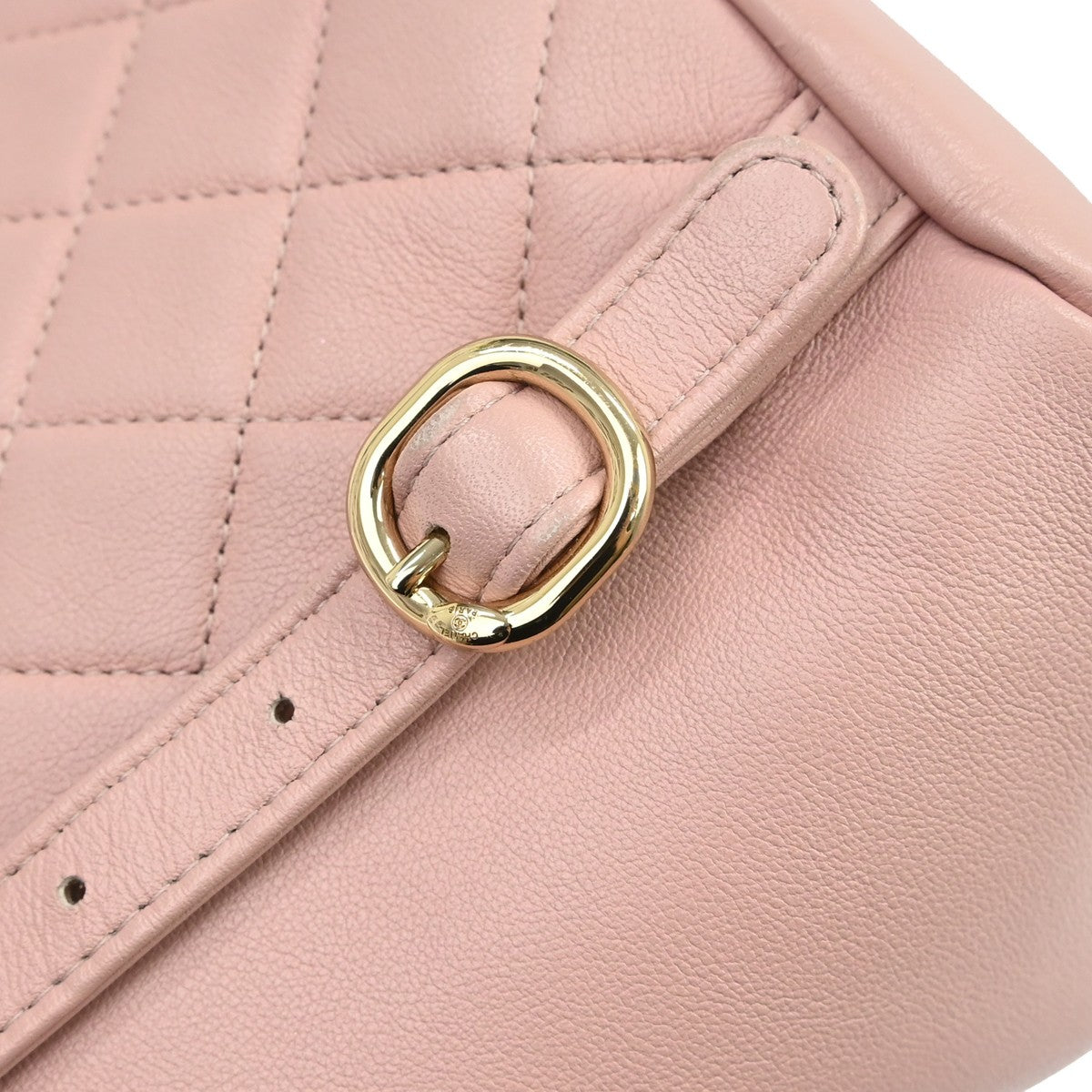Chanel Duma Drawstring Quilted Leather Pink Leather Backpack Bag (Pre-Owned)