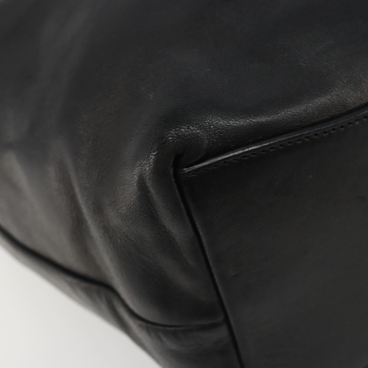 Prada Vitello Daino Convertible Tote Vitello Daino Black Leather Handbag (Pre-Owned)