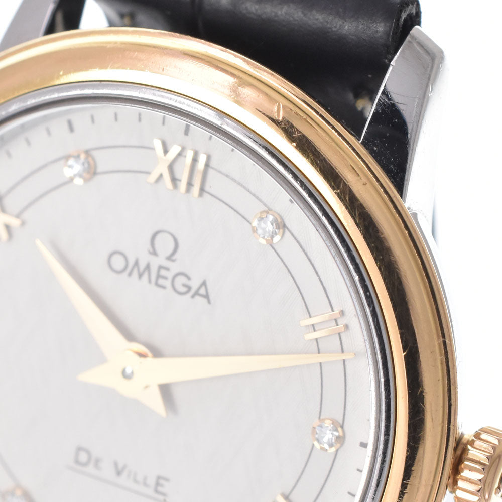 Omega De Ville Prestige Quartz Stainless Steel And Rose Gold With Diamond Markers Watch (Pre-Owned)