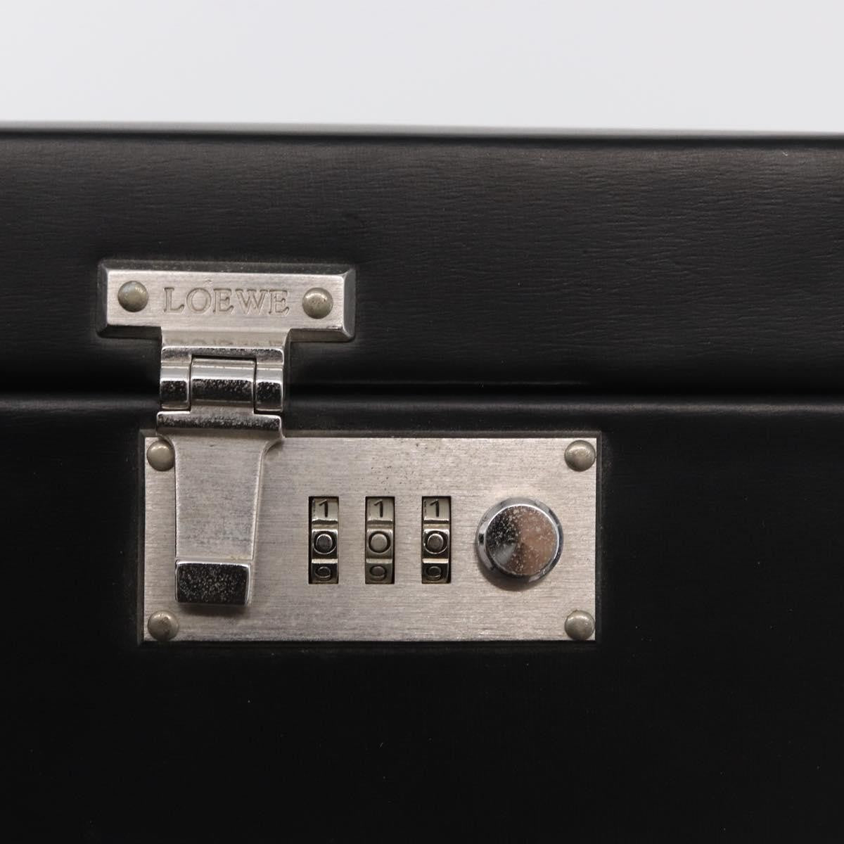Loewe Anagram Business Leather Black Leather Briefcase Bag (Pre-Owned)
