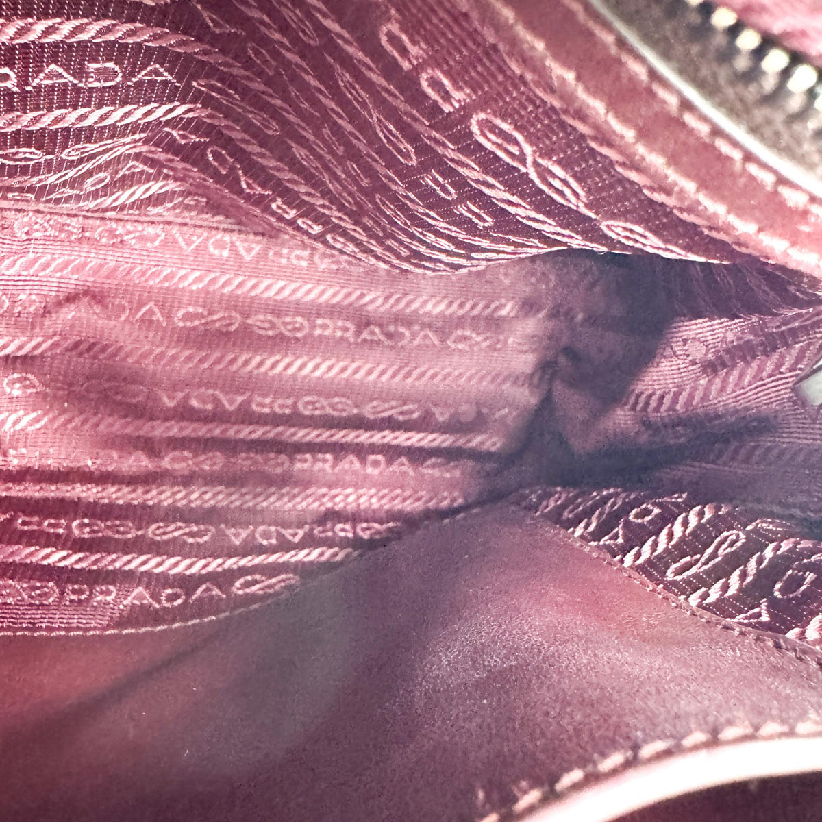 Prada Chain Flap Diagramme Quilted Leather Burgundy Leather Shoulder Bag Bag (Pre-Owned)