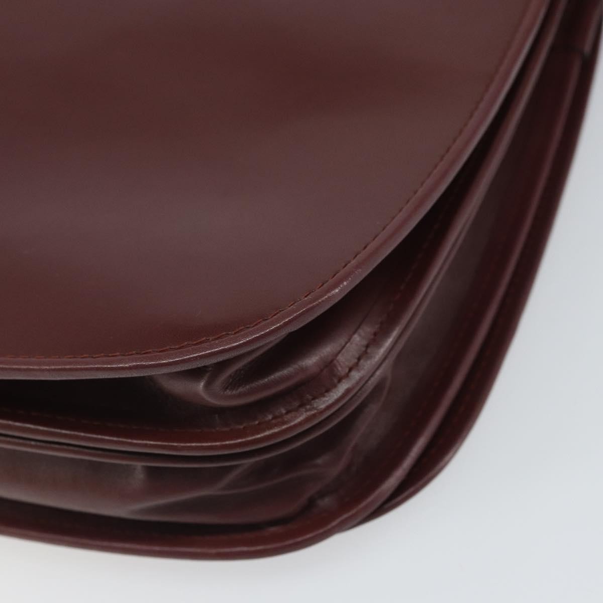 Cartier Must De Cartier Leather Burgundy Leather Shoulder Bag Bag (Pre-Owned)
