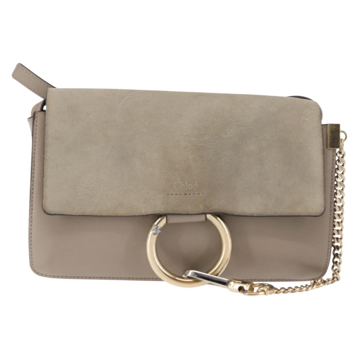 Chloe Faye Leather And Suede Beige Suede Bag (Pre-Owned)