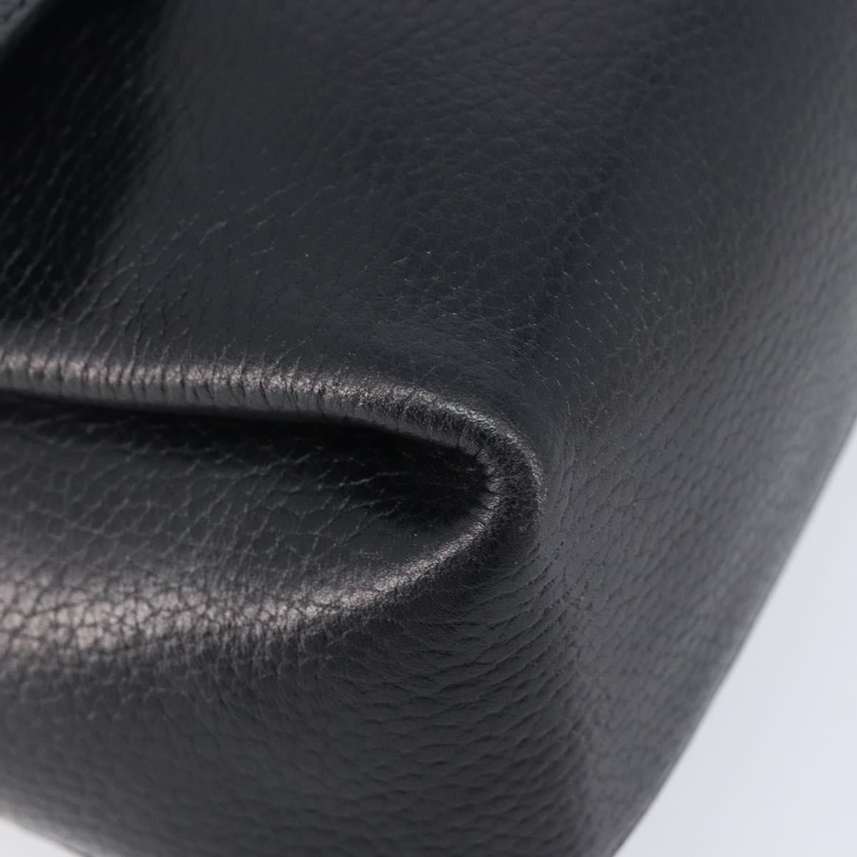 Celine Vintage Circle Logo Leather Black Leather Crossbody Bag Bag (Pre-Owned)