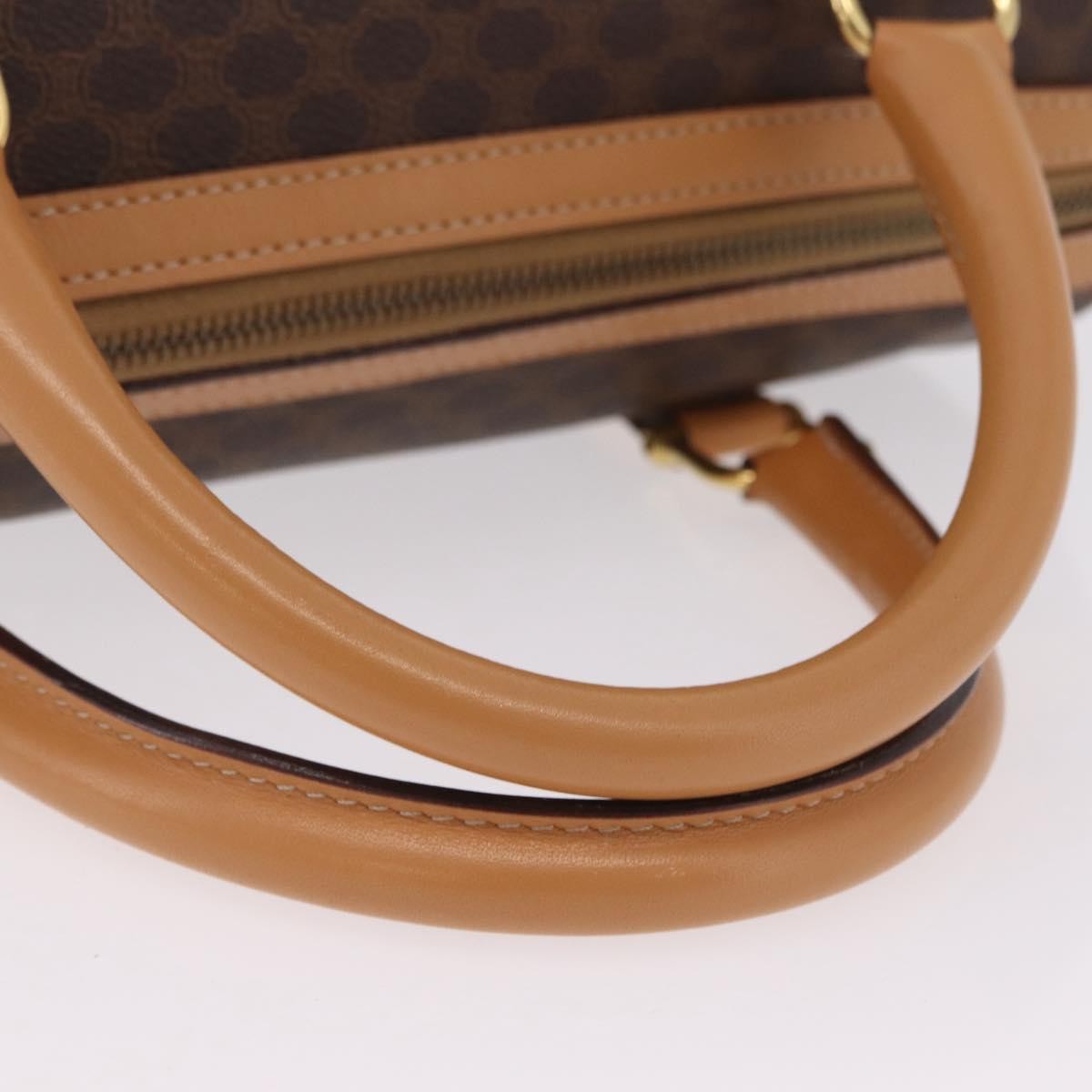 Celine Vintage Boston Macadam Coated Canvas Brown Pvc Handbag (Pre-Owned)