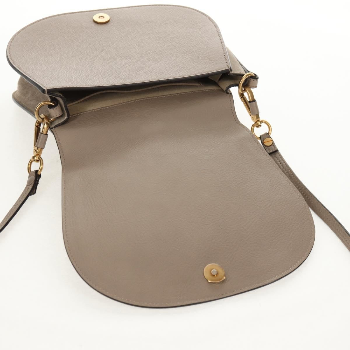 Chloe Nile Leather Beige Leather Shoulder Bag Bag (Pre-Owned)