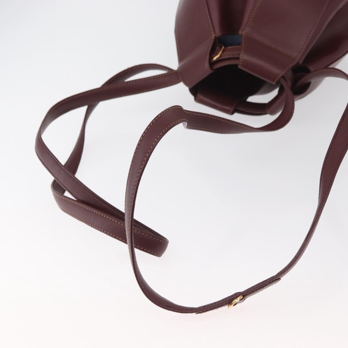 Cartier Must De Cartier Leather Burgundy Leather Shoulder Bag Bag (Pre-Owned)