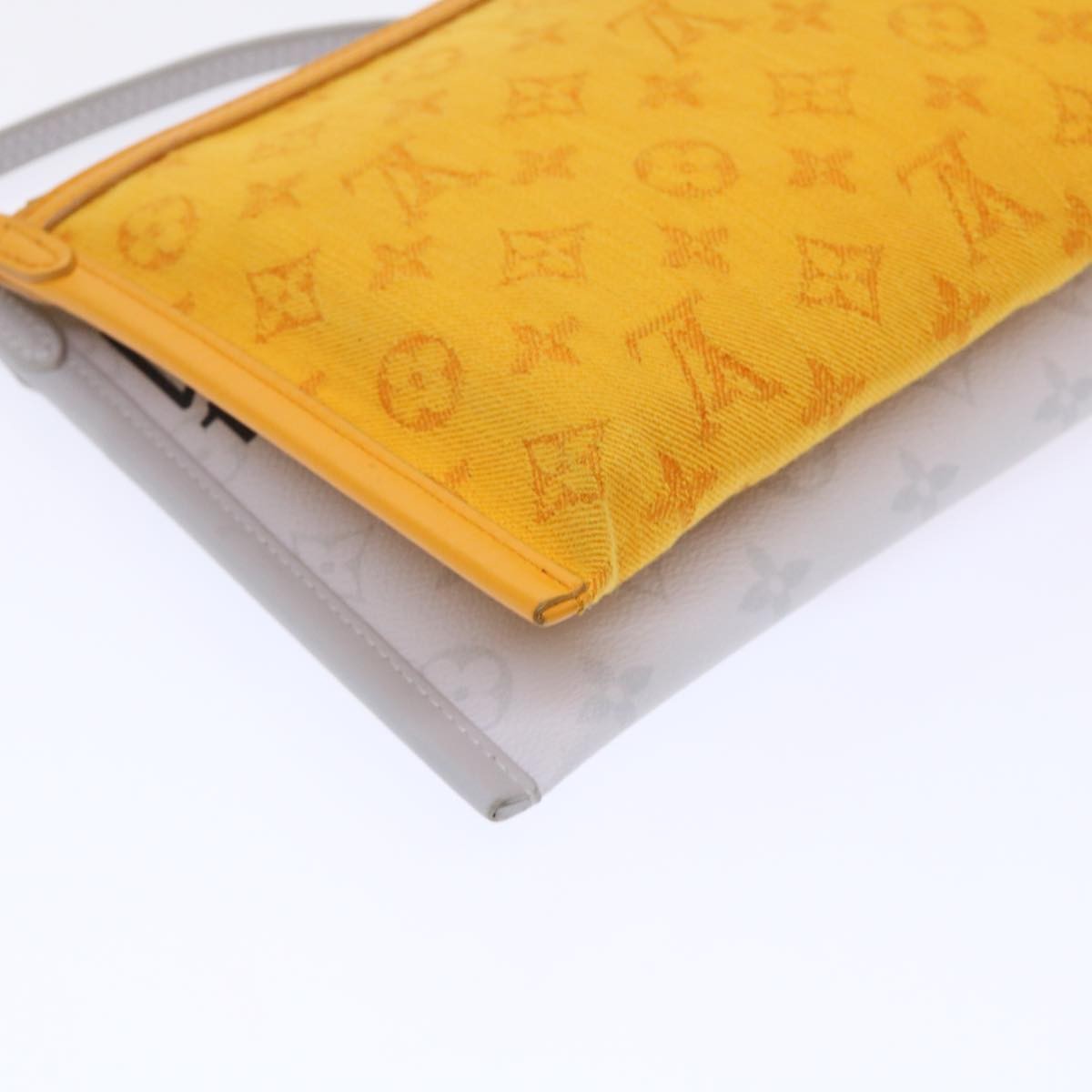 Louis Vuitton Double Flat Messenger Limited Edition Logo Story Monogram Canvas And Denim Multicolour Canvas Clutche & Pouche Bag (Pre-Owned)