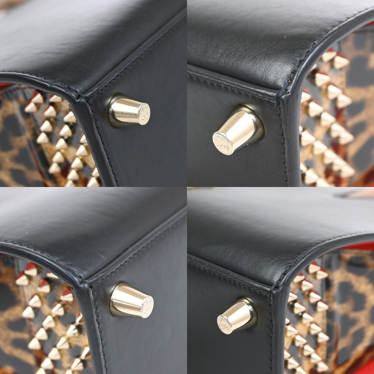 Christian Louboutin Paloma Tote Leather Black Patent_Leather Handbag (Pre-Owned)