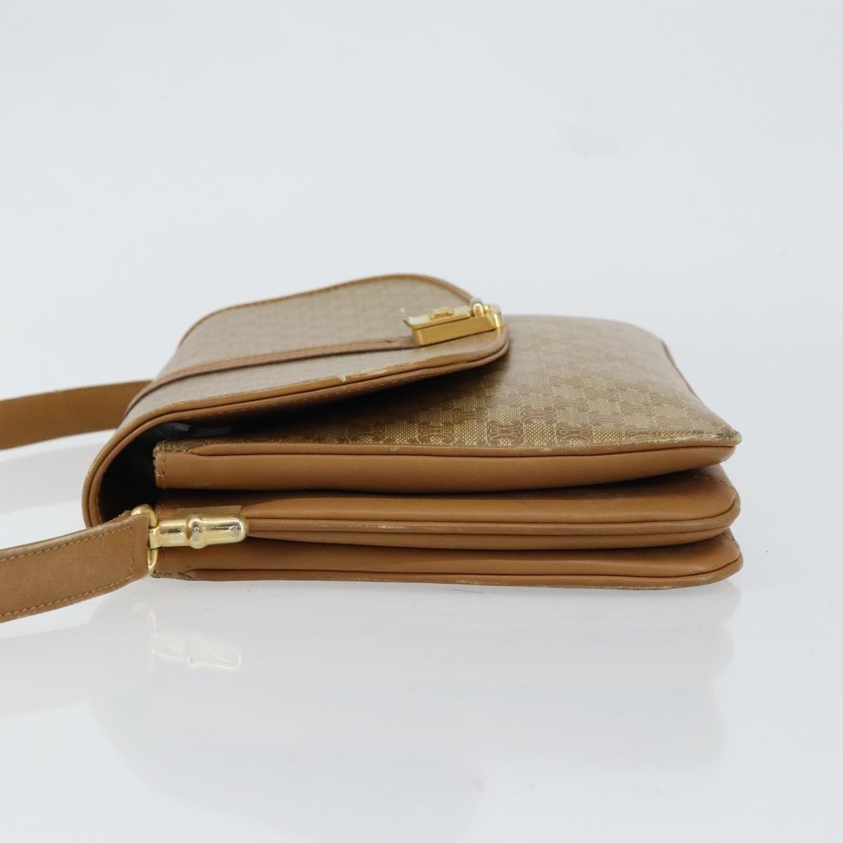 Celine Macadam Shoulder Canvas Beige Canvas Shoulder Bag Bag (Pre-Owned)