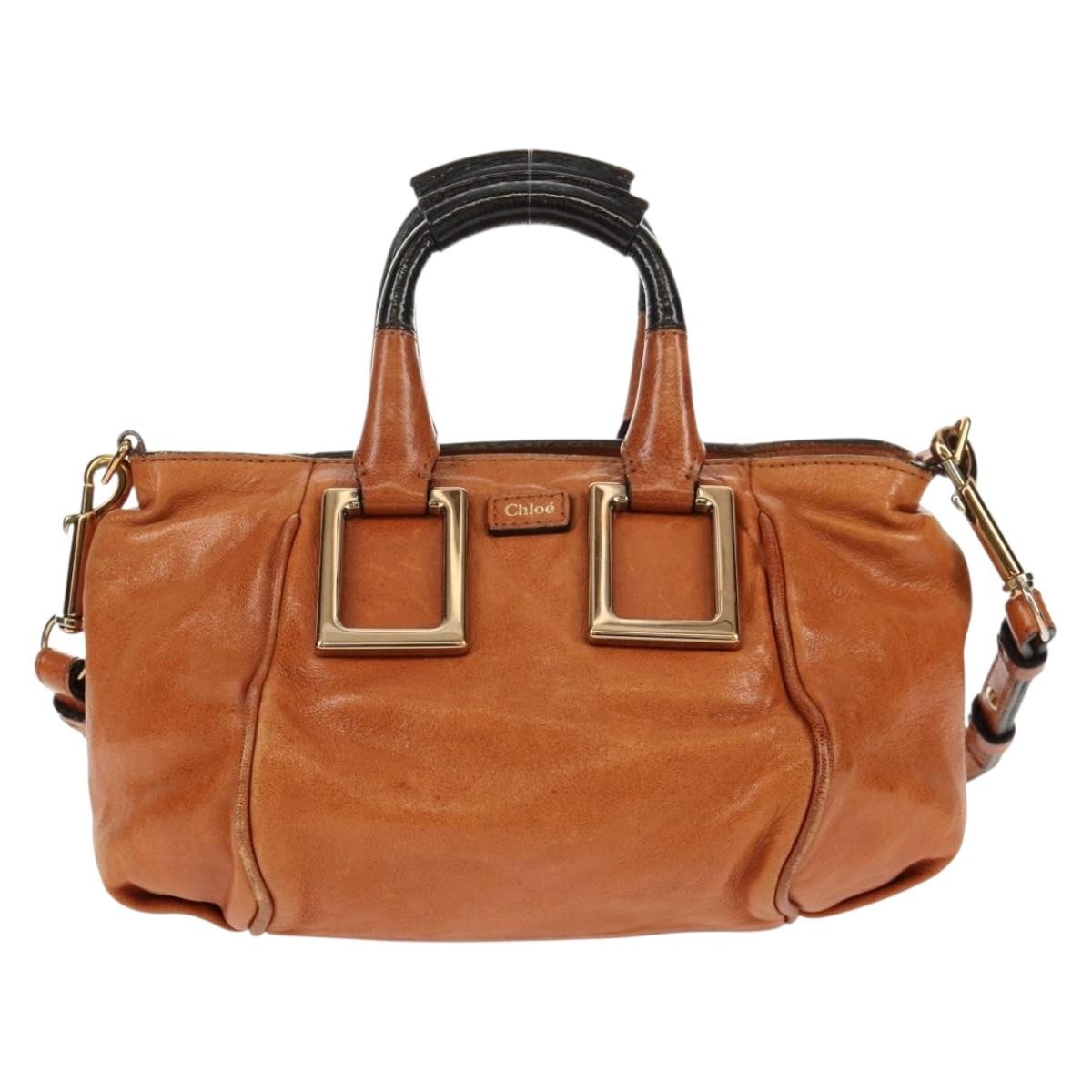 Chloe Ethel Top Handle Leather Brown Leather Handbag (Pre-Owned)