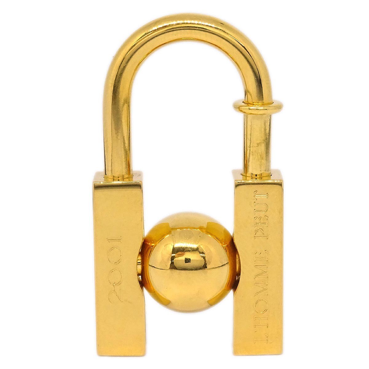 Hermes Lhomme Peut Embellir La Terre Cadena Lock Charm Metal Gold Gold_Plated Charms And Keychains Accessory (Pre-Owned)