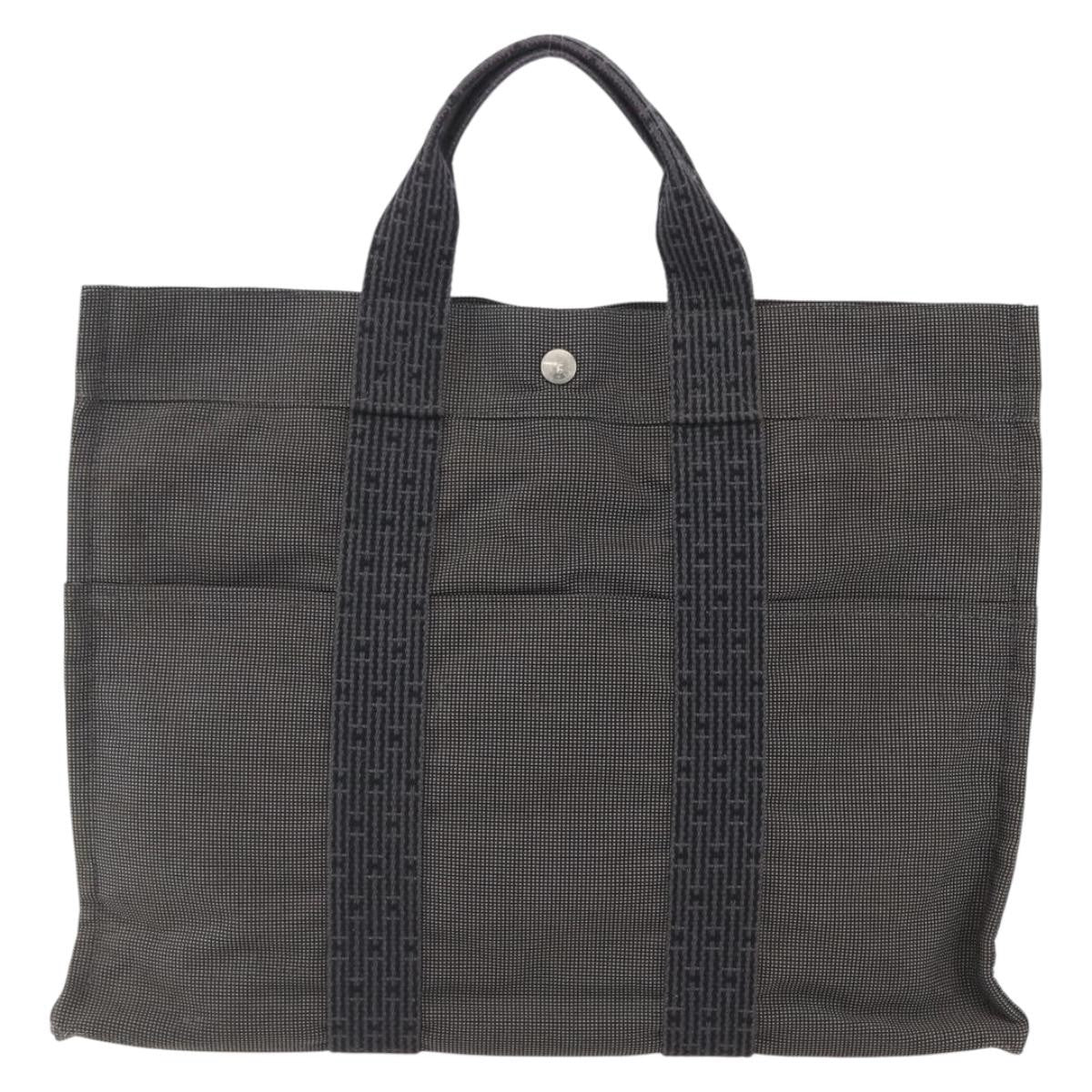 Hermes Fourre-Tout Herline Canvas Gray Canvas Tote Bag Bag (Pre-Owned)