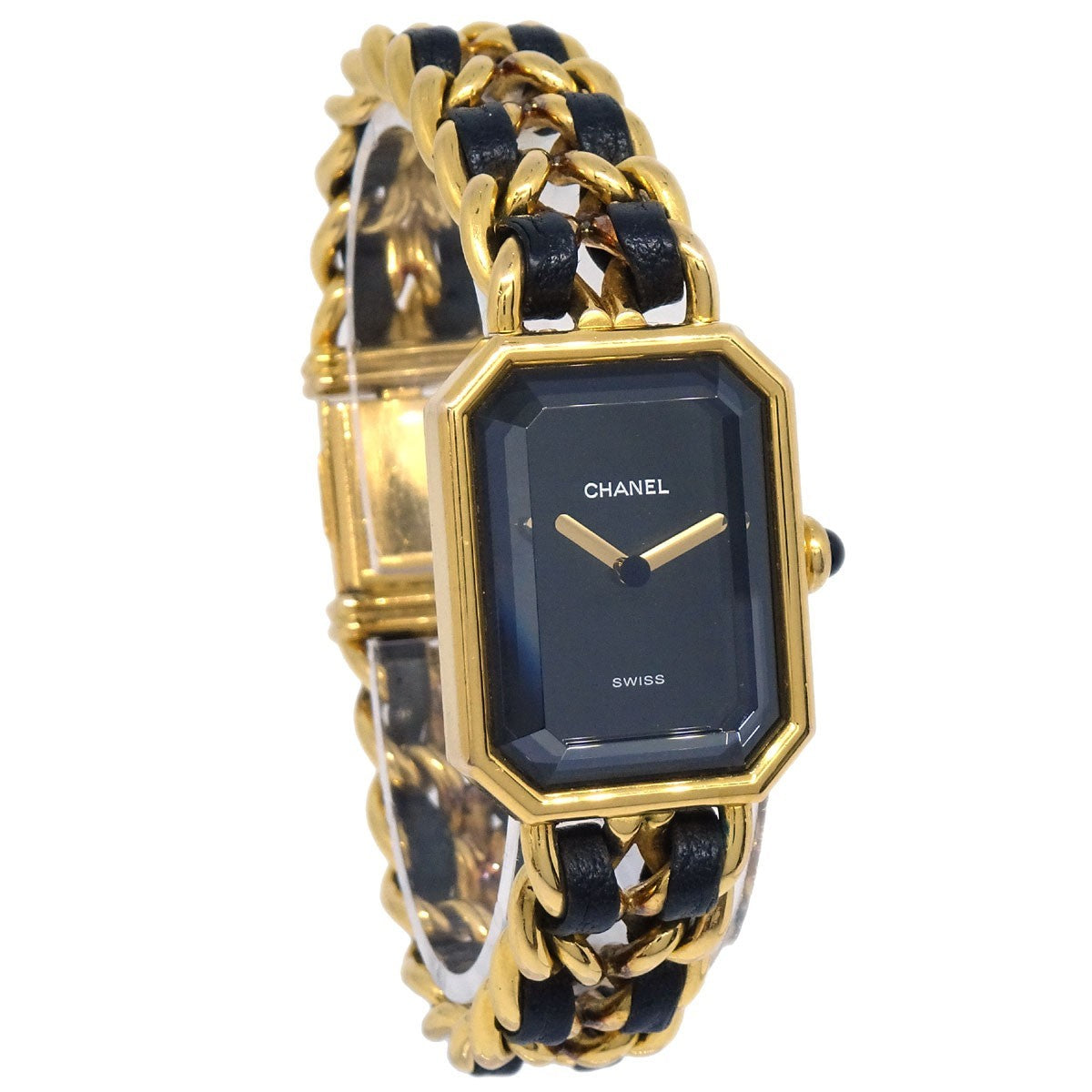 Chanel Premiere Rock Quartz Plated Metal And Leather Watch (Pre-Owned)