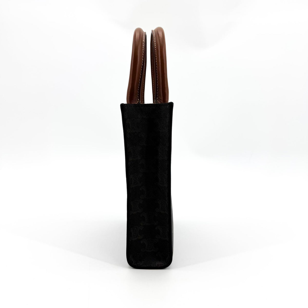 Celine Vertical Cabas Triomphe Coated Canvas Brown Canvas Tote Bag Bag (Pre-Owned)
