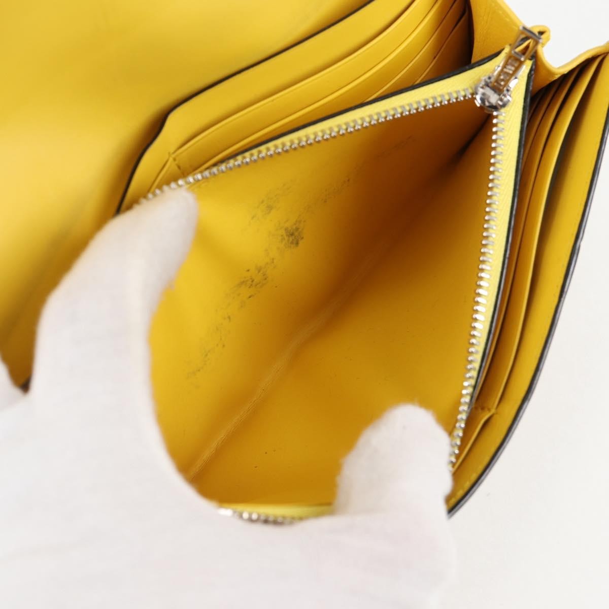 Loewe Puzzle Zip Leather Yellow Leather Wallets Accessory (Pre-Owned)