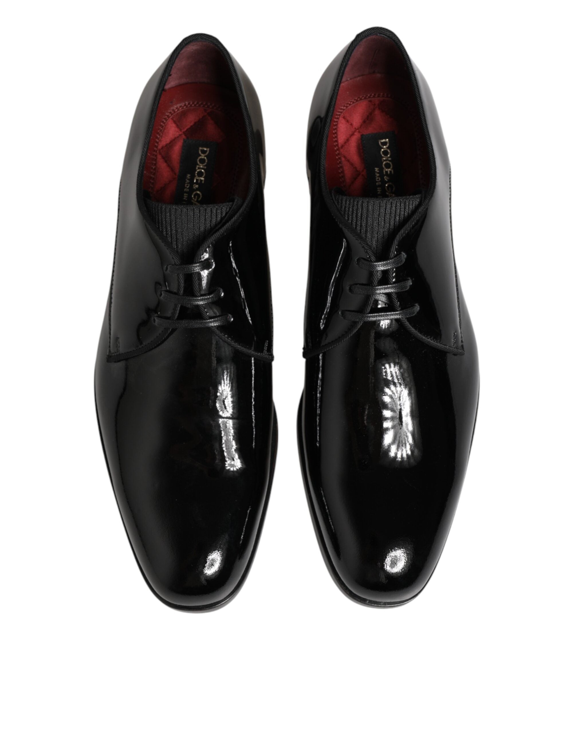 Dolce & Gabbana Black Calfskin Leather Derby Dress Men's Shoes