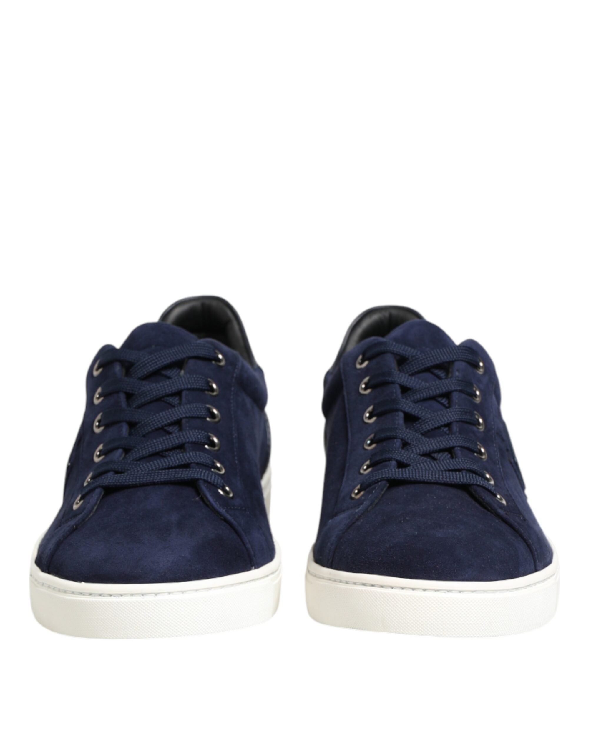 Dolce & Gabbana Blue Leather Suede Low Top Sneakers Men's Shoes