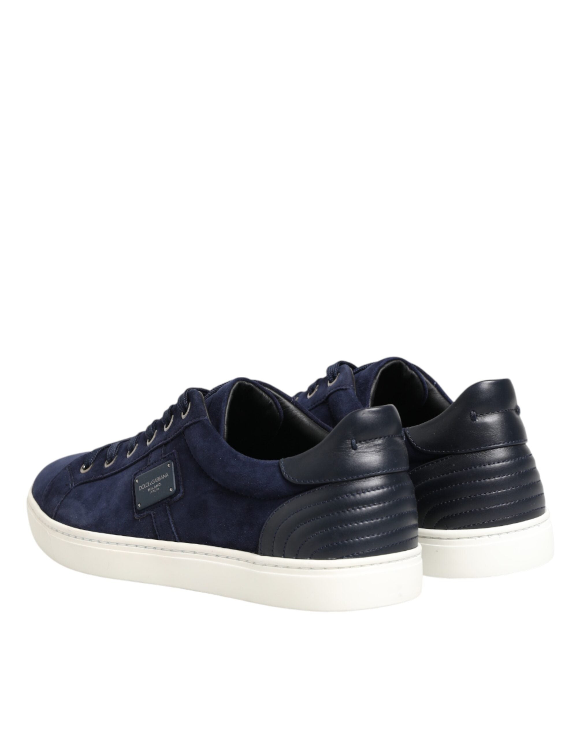 Dolce & Gabbana Blue Leather Suede Low Top Sneakers Men's Shoes