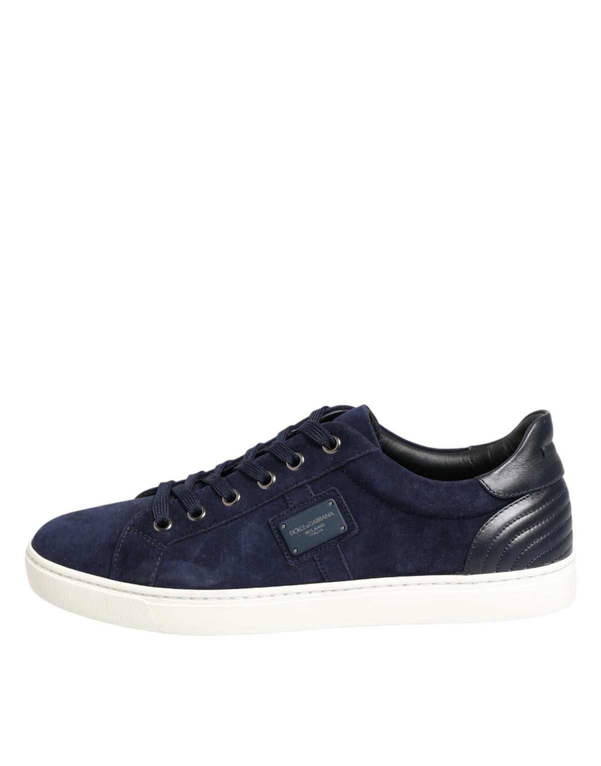 Dolce & Gabbana Blue Leather Suede Low Top Sneakers Men's Shoes