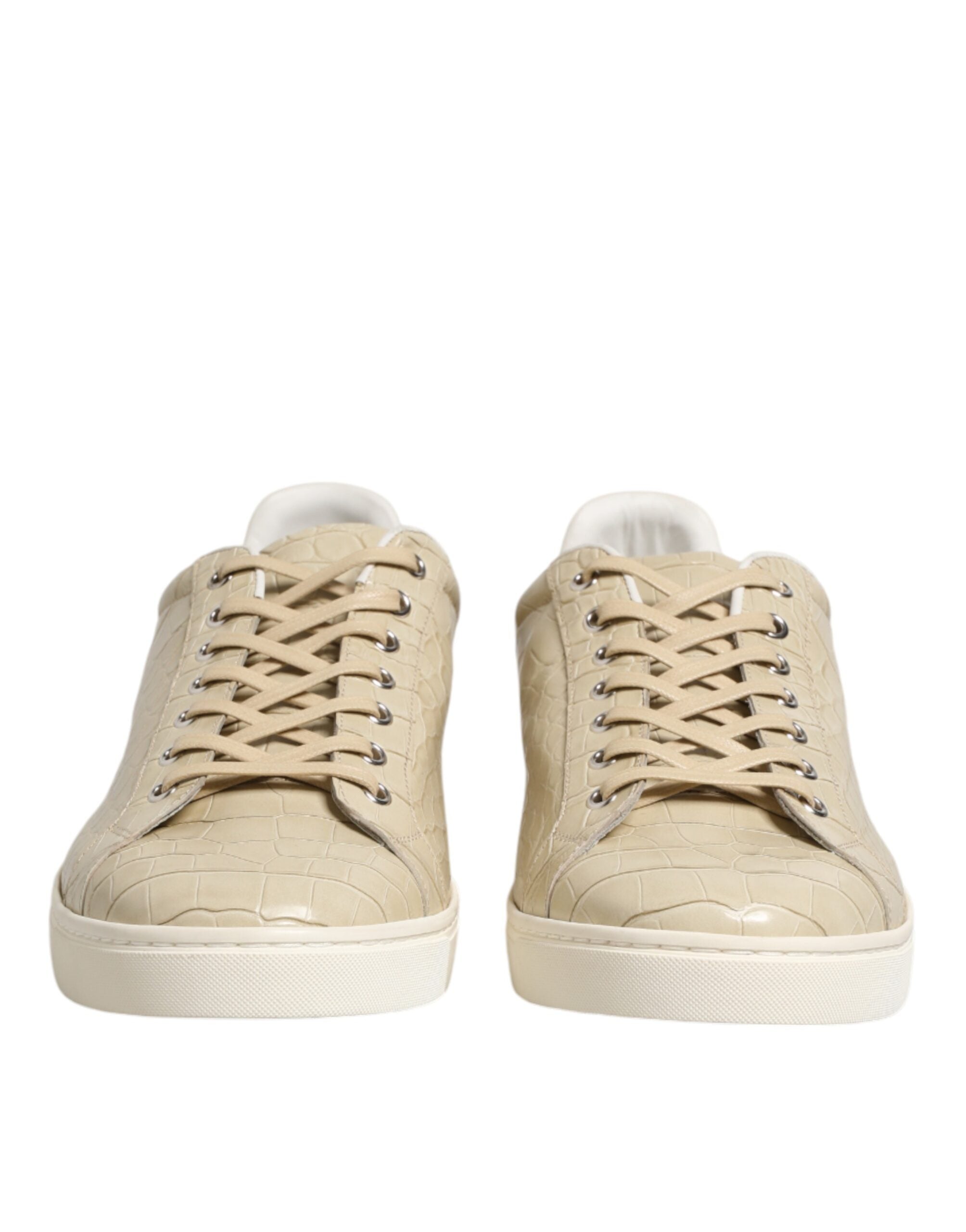 Dolce & Gabbana Beige London Low Top Leather Sneakers Men's Shoes