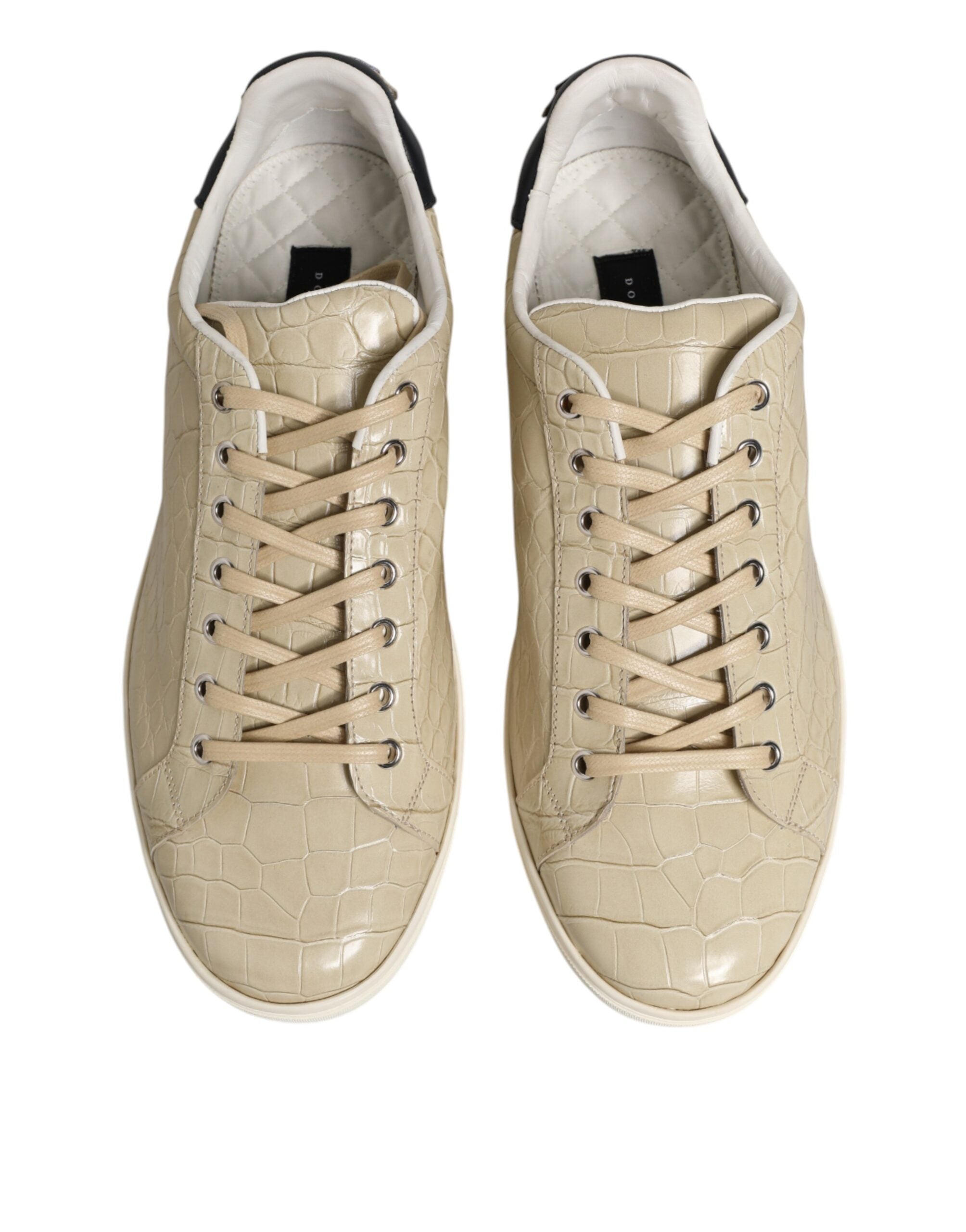 Dolce & Gabbana Beige London Low Top Leather Sneakers Men's Shoes