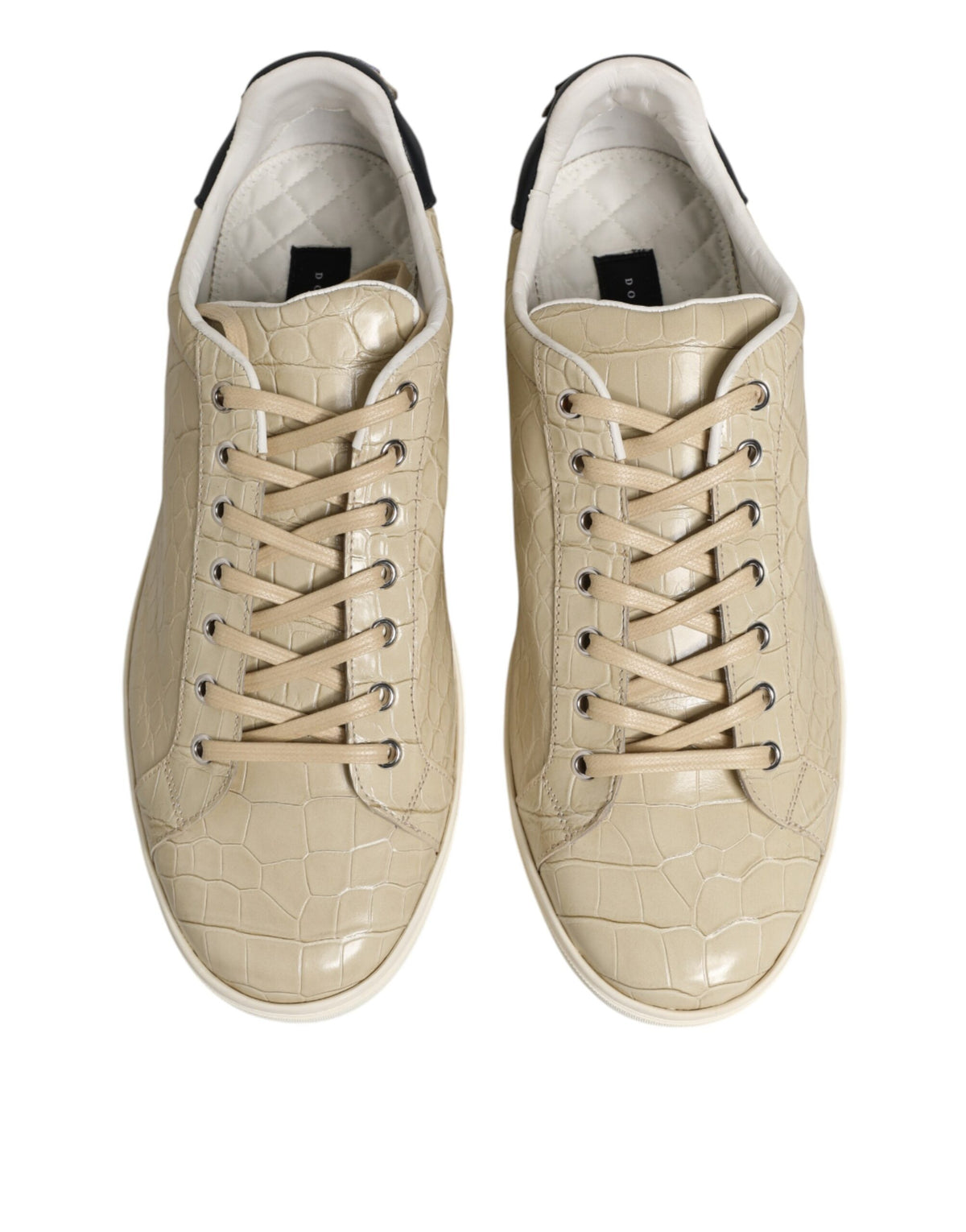 Dolce & Gabbana Beige London Low Top Leather Sneakers Men's Shoes