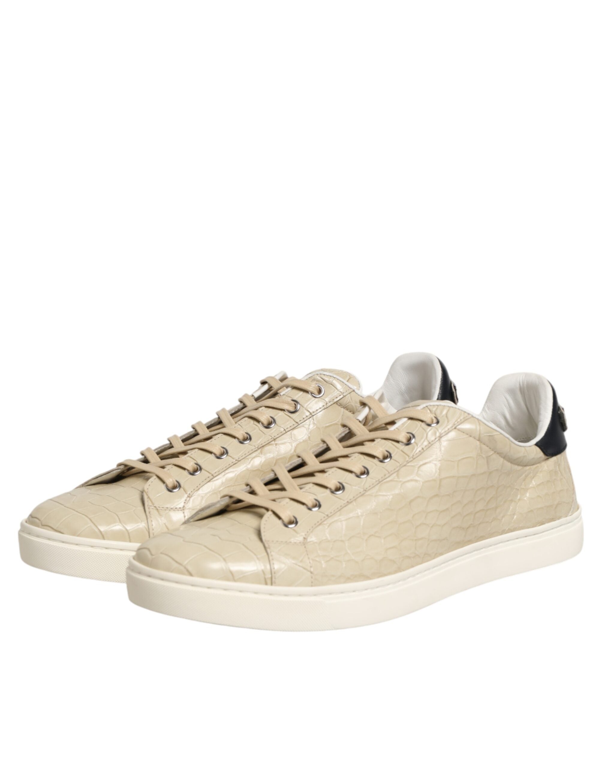 Dolce & Gabbana Beige London Low Top Leather Sneakers Men's Shoes
