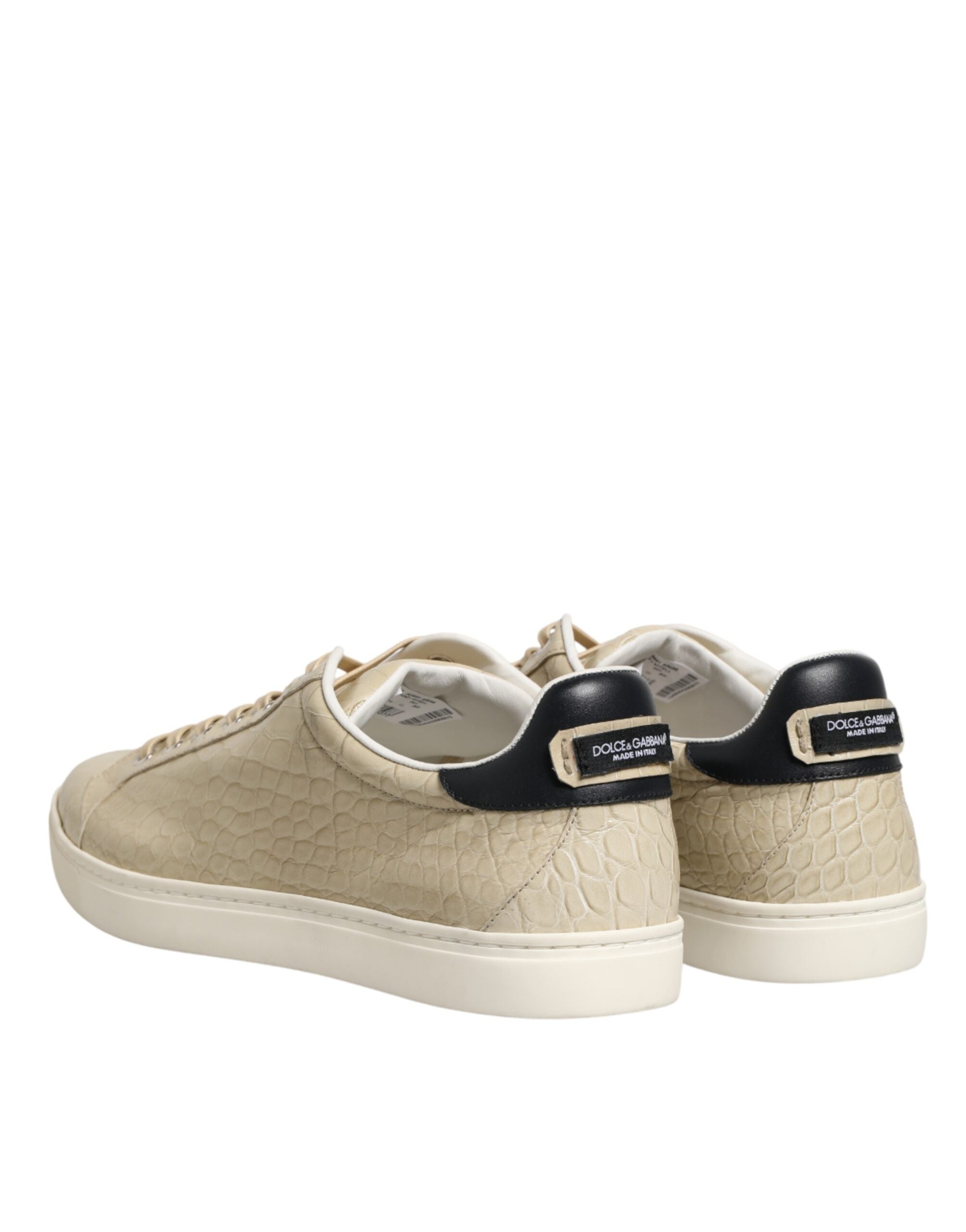Dolce & Gabbana Beige London Low Top Leather Sneakers Men's Shoes