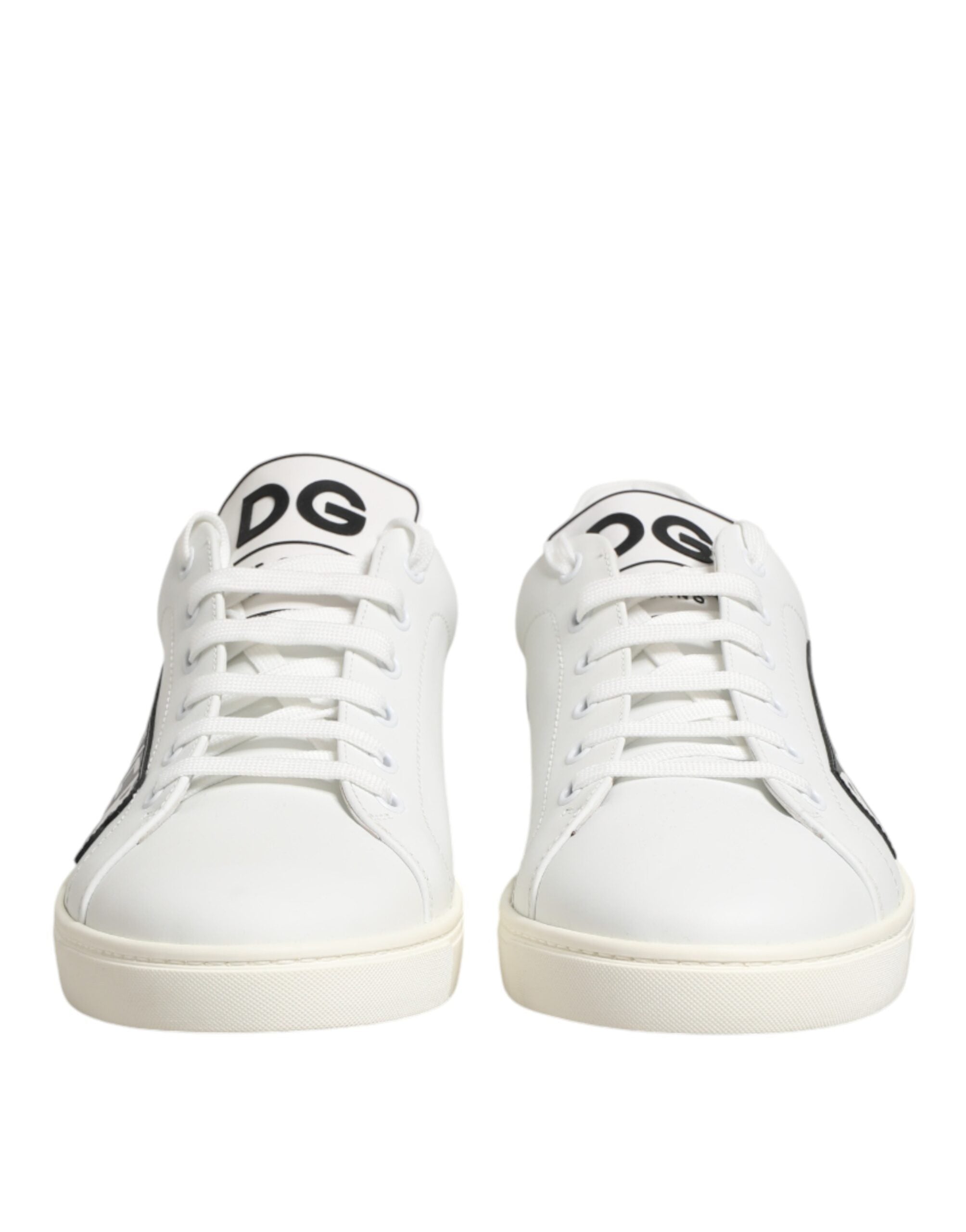 Dolce & Gabbana White Prince Leather Low Top Men Sneakers Men's Shoes (Pre-Owned)