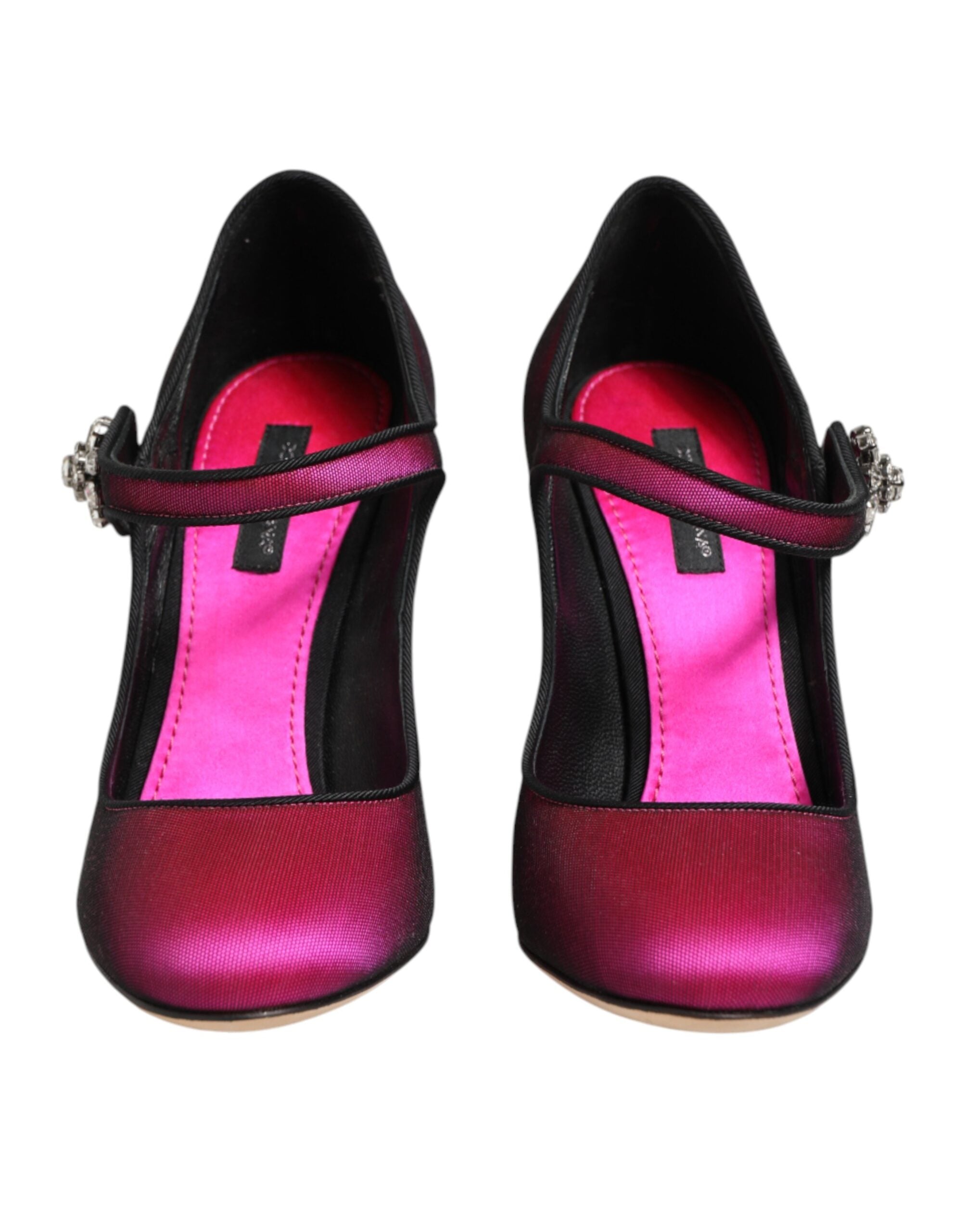Dolce & Gabbana Pink Strass Mary Janes Heels Pumps Women's Shoes
