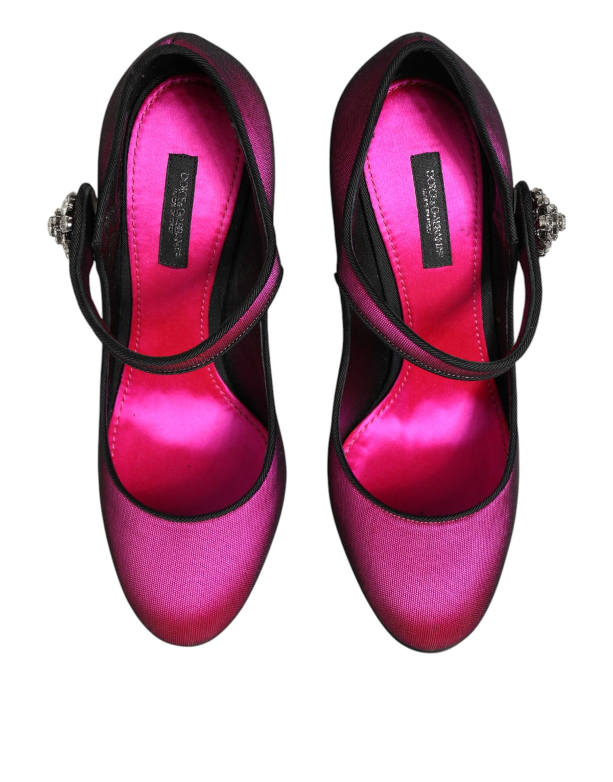 Dolce & Gabbana Pink Strass Mary Janes Heels Pumps Women's Shoes